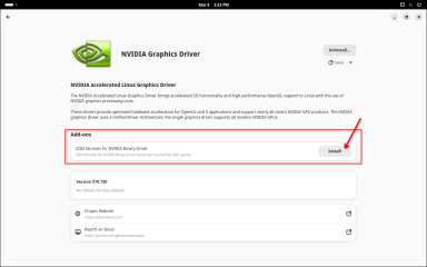 GNOME Software Driver Add-on Screenshot