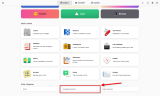 GNOME Software Hardware Section Screenshot
