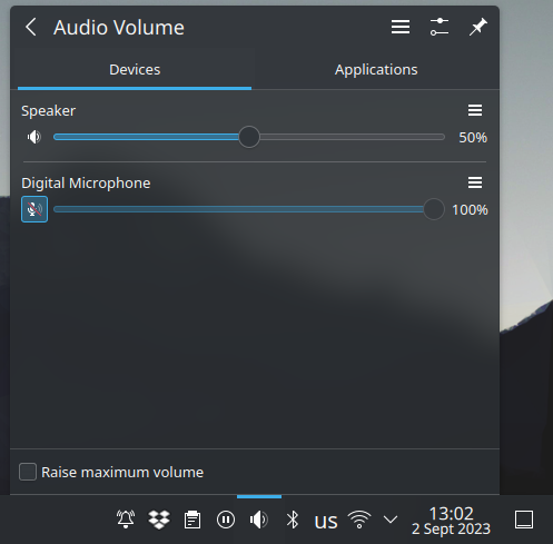 Audio Volume widget