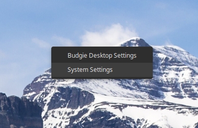 Budgie Desktop Right-Click Menu