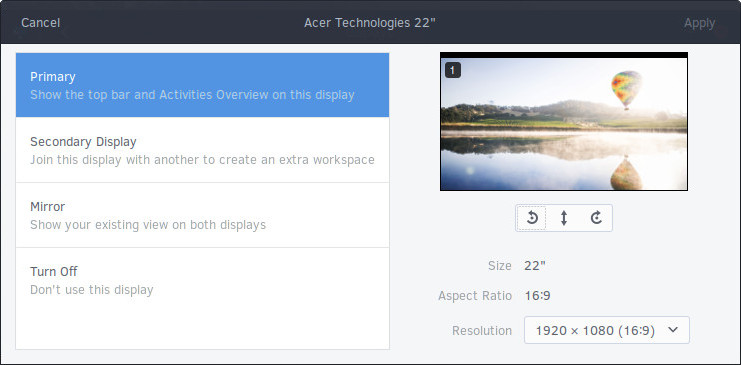 Budgie Individual Display Settings