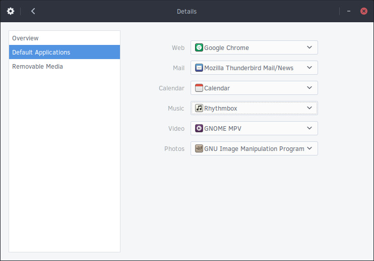 GNOME Default Applications