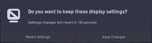 GNOME Confirm Display Settings