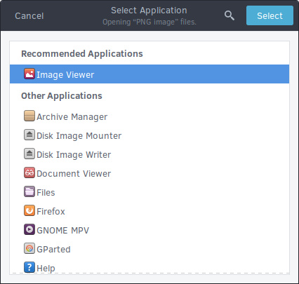 GNOME Application Selection