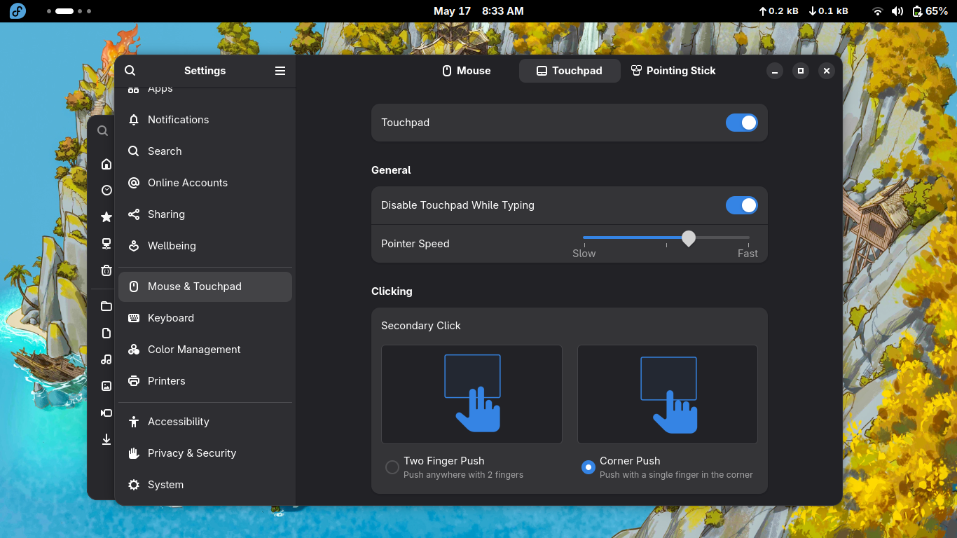 GNOME Touchpad Settings
