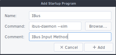 MATE Add IBus Startup Entry
