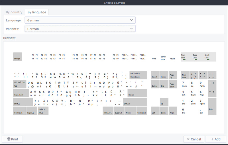 MATE Choose Keyboard Layout