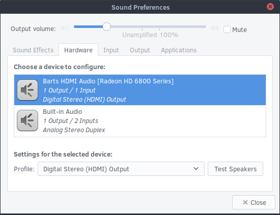 MATE Sound Preferences