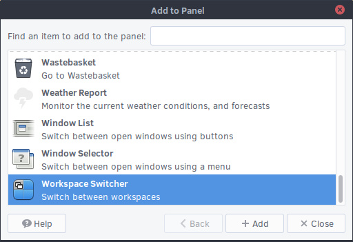 MATE Add Applet to Panel