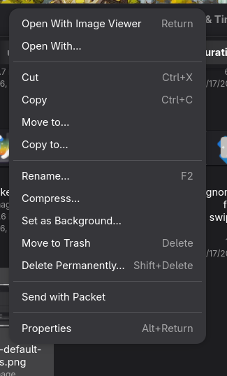 GNOME Context Menu 